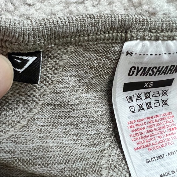 LAST CALL SALE! Gymshark Seamless Cropped Long Sleeve Top Marled Tan Athletic XS - Picture 4 of 8